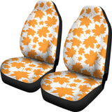 Orange Maple Leaf Pattern Universal Fit Car Seat Covers