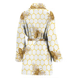 Bee Honeycomb Seamless Design Pattern Women'S Bathrobe