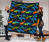 Colorful Shark Premium Quilt