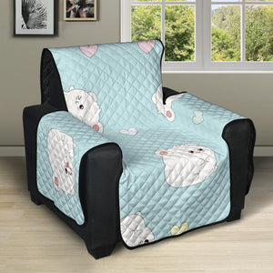 White cute hamsters heart pattern Recliner Cover Protector