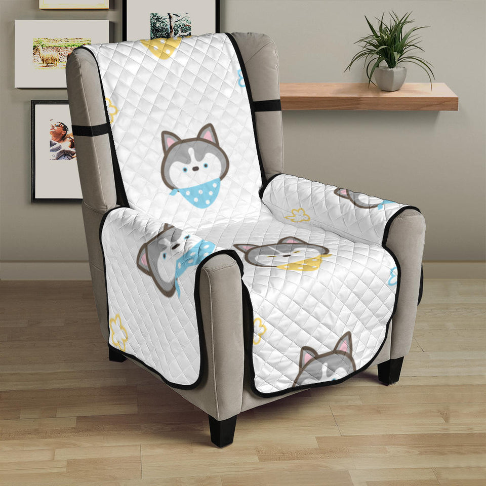 Cute Siberian Husky pattern Chair Cover Protector