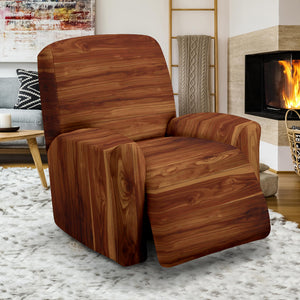 Wood Printed Pattern Print Design 04 Recliner Chair Slipcover