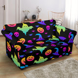 Colorful Halloween Background Loveseat Couch Slipcover