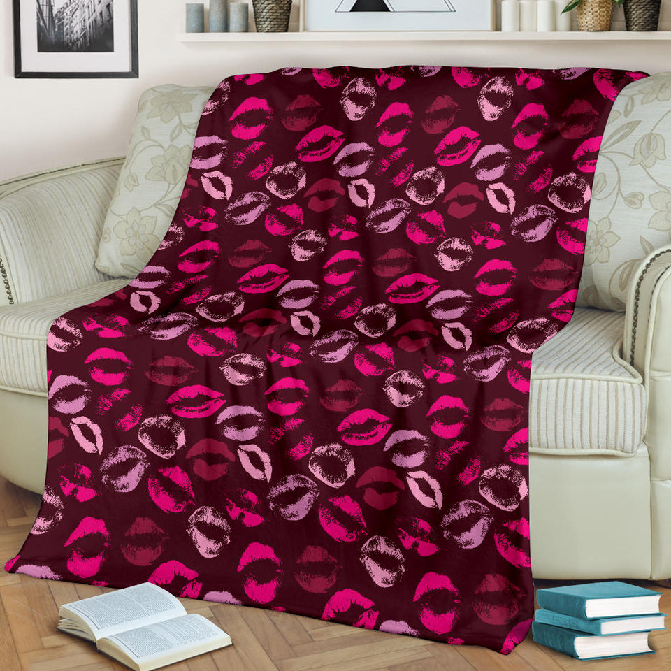 Lips Pattern Print Design 03 Premium Blanket