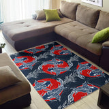 Koi Fish Carp Fishs Hand Drawn Japanese Art Area Rug