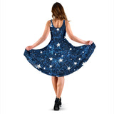 Night Sky Star Pattern Sleeveless Midi Dress