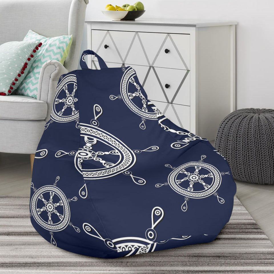 Nautical Steering Wheel Design Pattern Bean Bag Cover