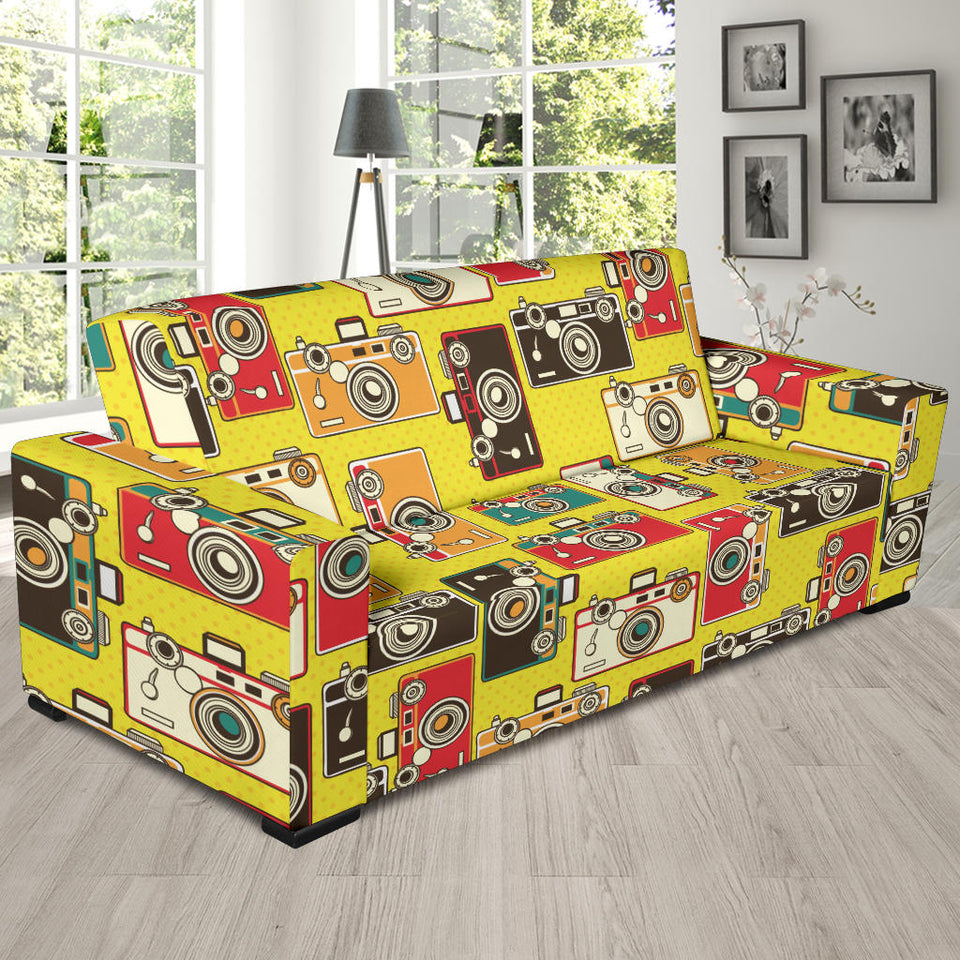 Camera Pattern Print Design 02 Sofa Slipcover