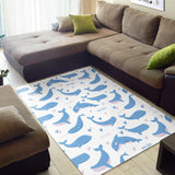 Blue Whale Pattern Area Rug