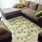 Seahorse Shell Starfish Pattern Background Area Rug
