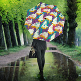 Colorful Crow Illustration Pattern Umbrella