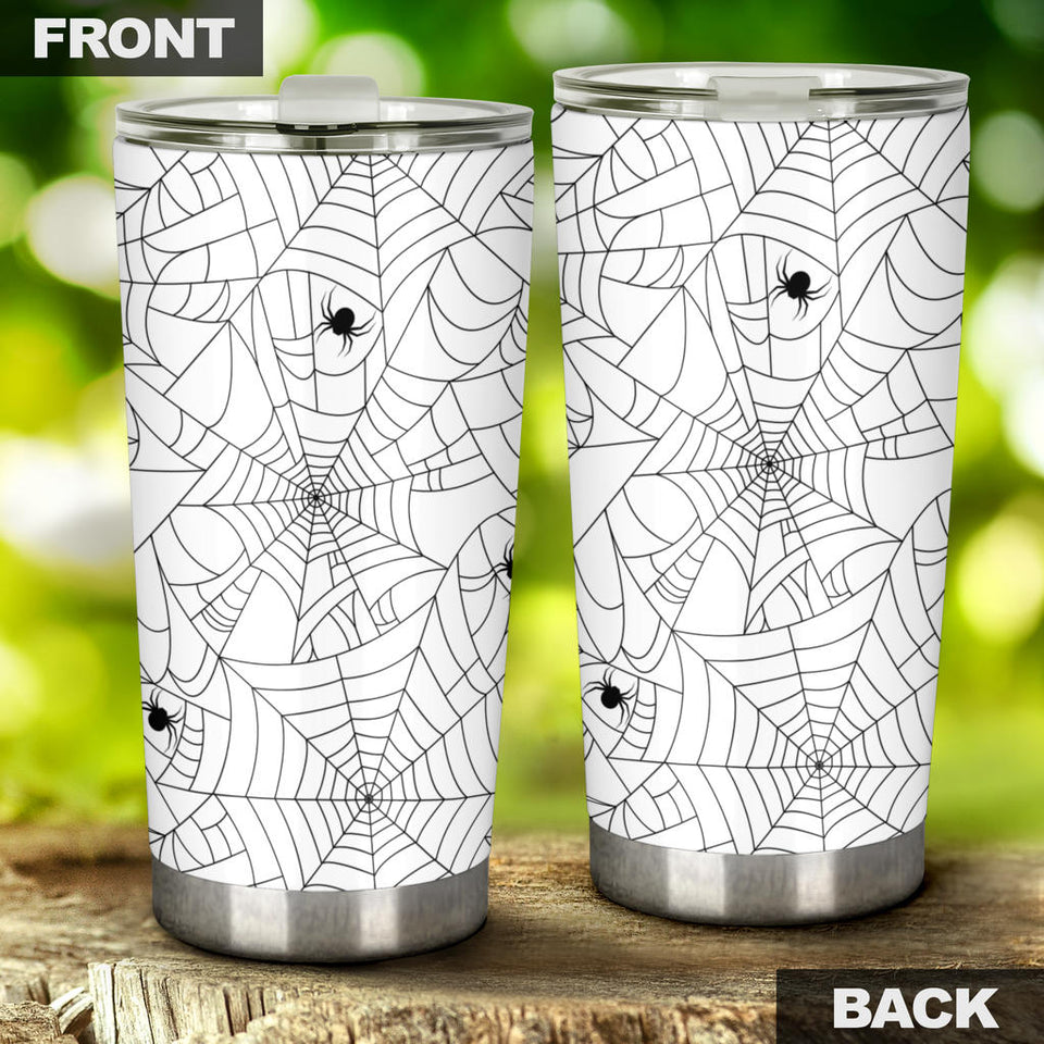 Spider Web Cobweb Pattern White Background Tumbler