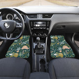 Dinosaurs Tropical Leaves Flower Pattern Front And Back Car Mats