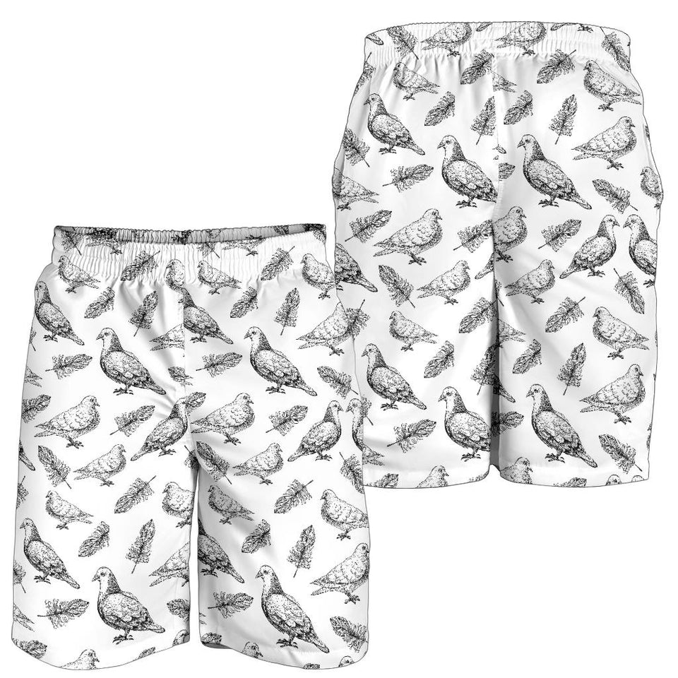 Pigeon Pattern Print Design 05 Men Shorts