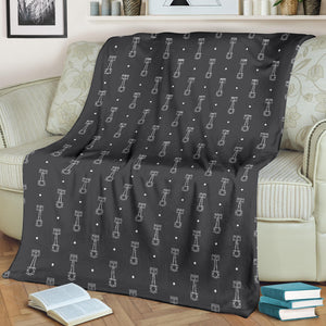 Engine Piston Black Background Pattern Print Design 02 Premium Blanket