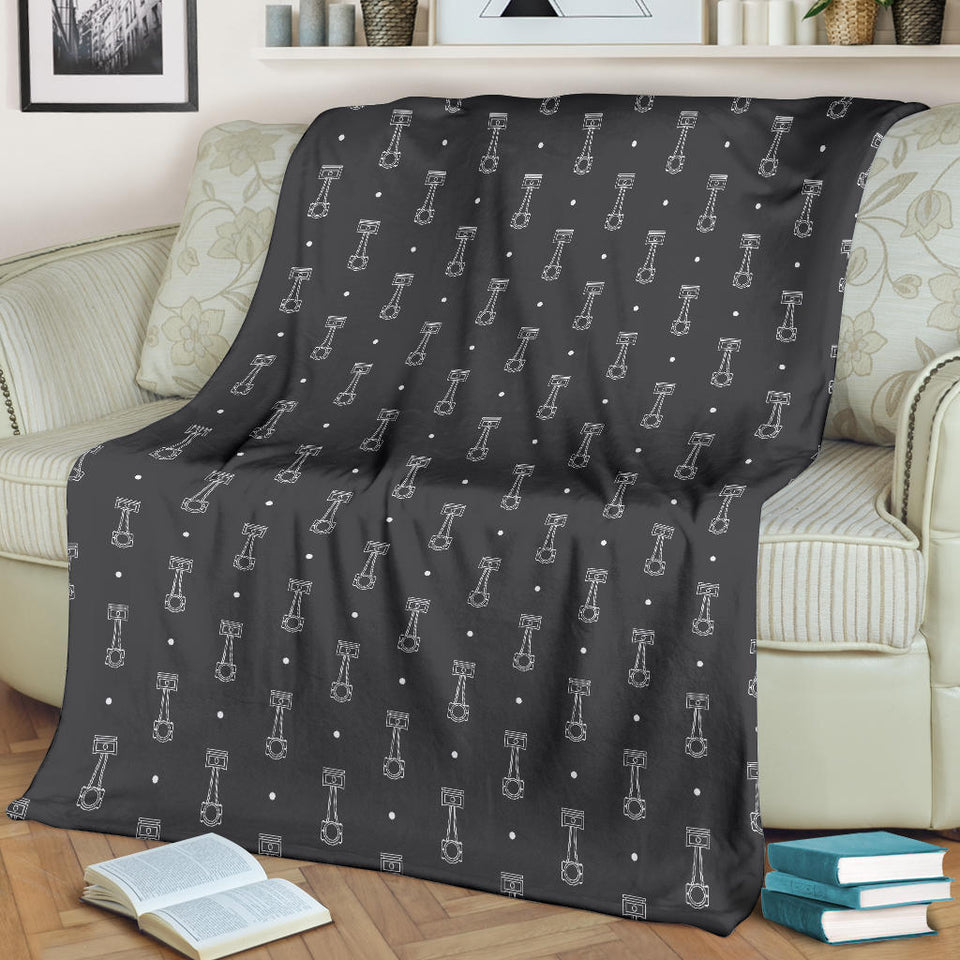 Engine Piston Black Background Pattern Print Design 02 Premium Blanket