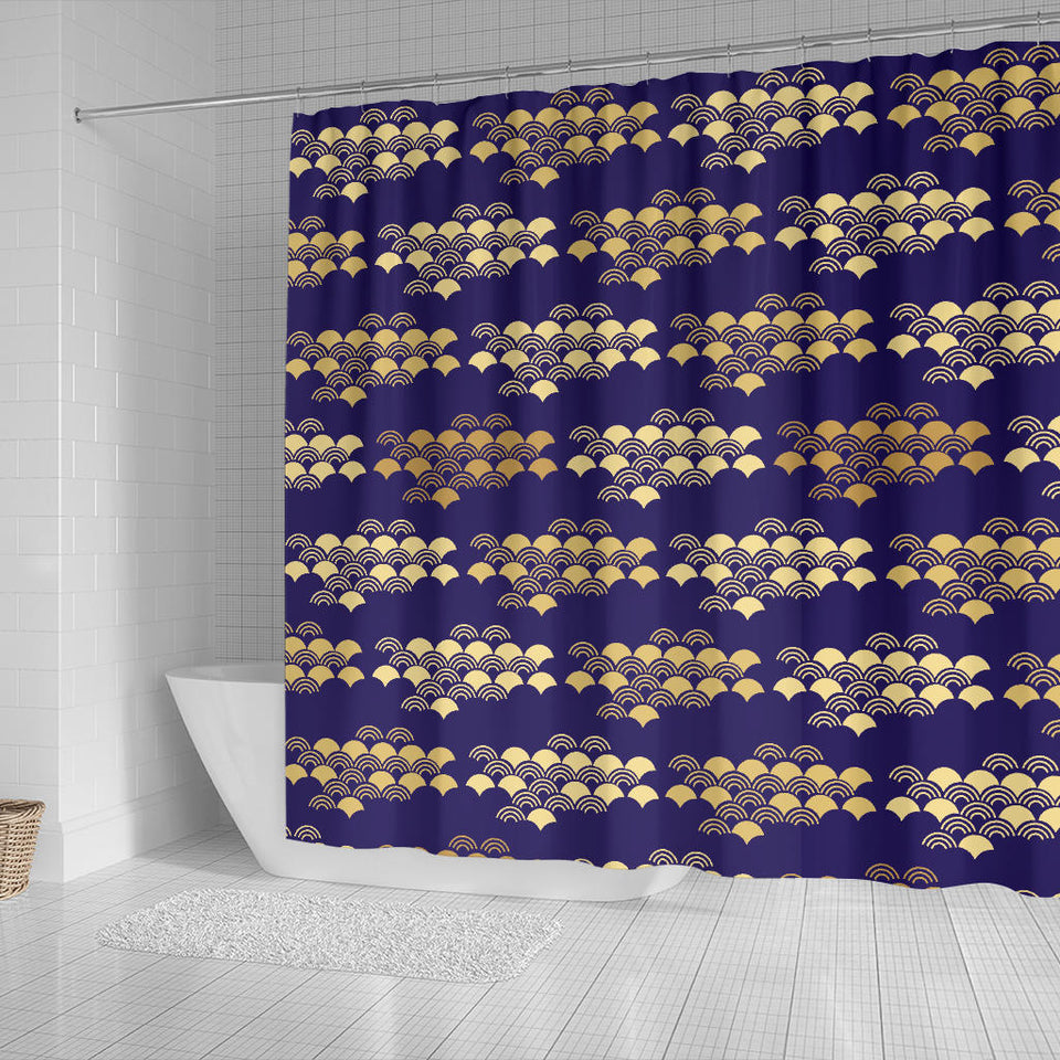 Beautiful Japanese Fan Pattern Shower Curtain Fulfilled In US