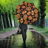 Pumpkin Flowers Spiderweb Halloween Theme Umbrella
