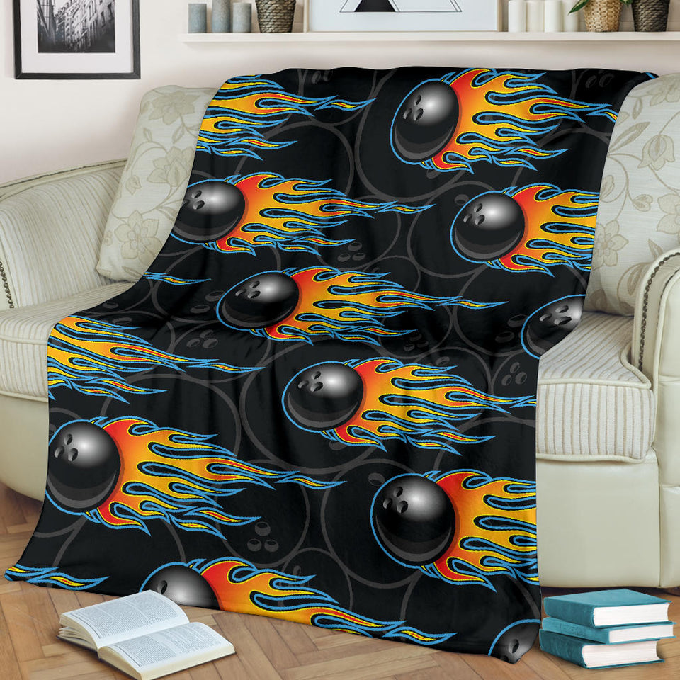 Bowling Balls Flame Pattern Premium Blanket