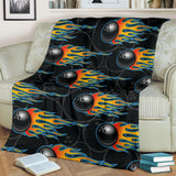 Bowling Balls Flame Pattern Premium Blanket