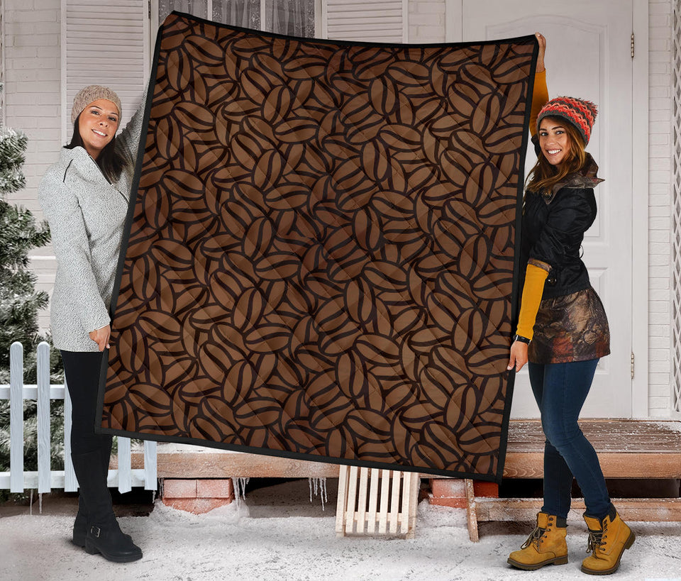 Coffee Bean Pattern Premium Quilt