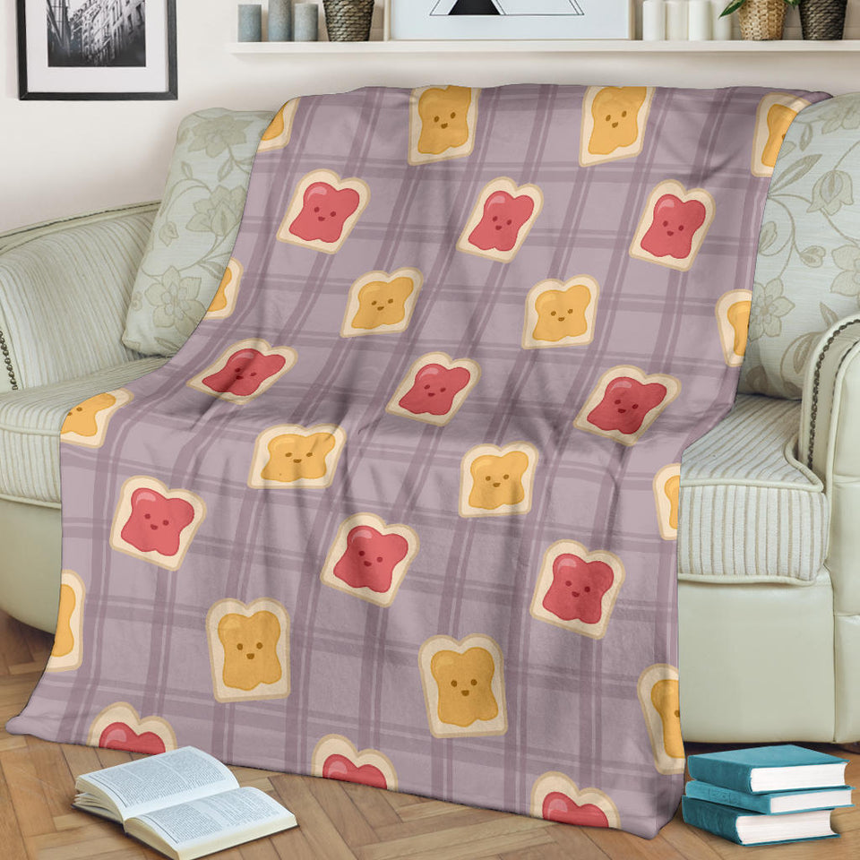 Bread Toast Pattern Print Design 05 Premium Blanket