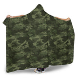 Digital Green Camo Camouflage Pattern Hooded Blanket
