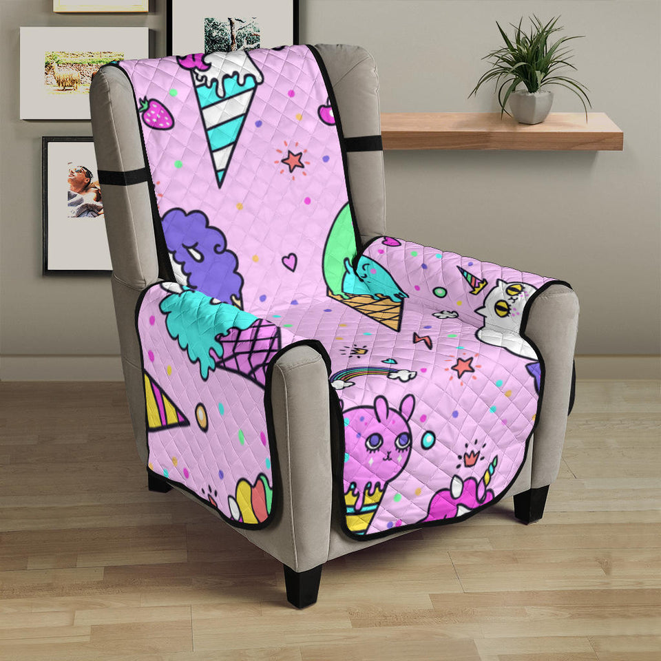 Cute ice cream cone animal pattern Chair Cover Protector