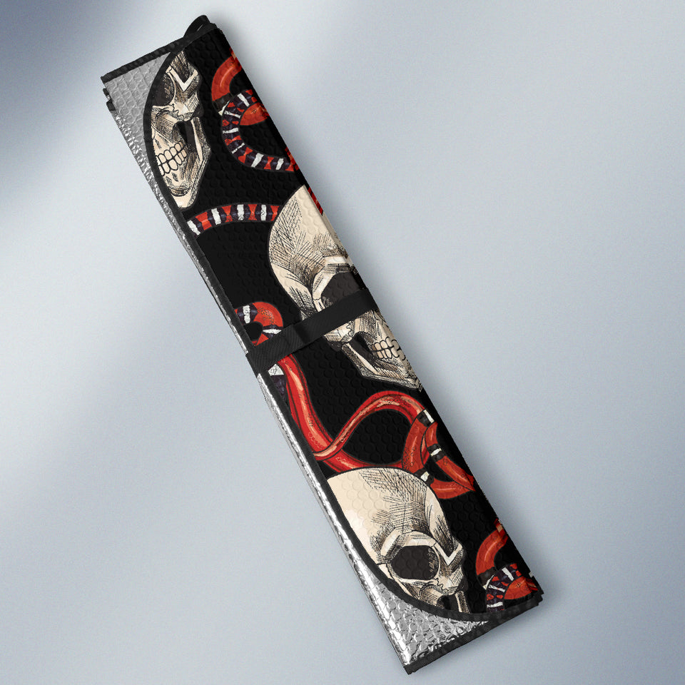 Red Snake Skull Pattern Car Sun Shade