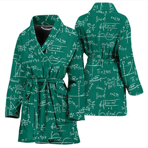 Math Pattern Print Design 01 Women's Bathrobe