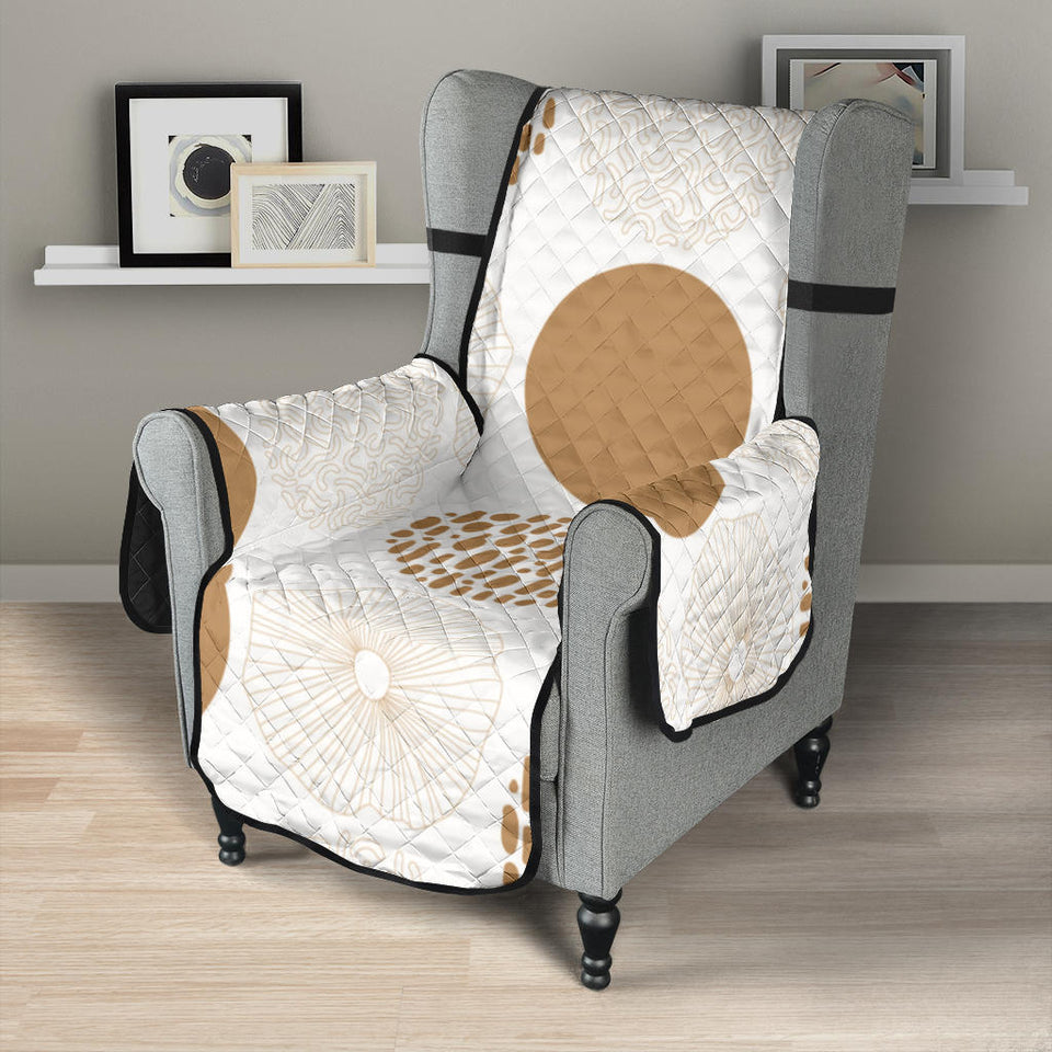 Gold Texture mushroom pattern Chair Cover Protector