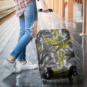 Hand Drawn Dragonfly Pattern Luggage Covers