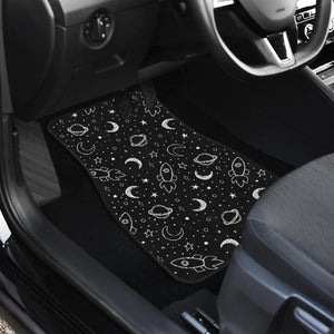 Hand Drawn Space Rocket Star Planet Front Car Mats