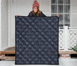 Swordfish Pattern Print Design 03 Premium Quilt