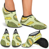 Durian Leaves Pattern Background Aqua Shoes