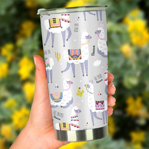 Cute Llama Alpaca Pattern Tumbler