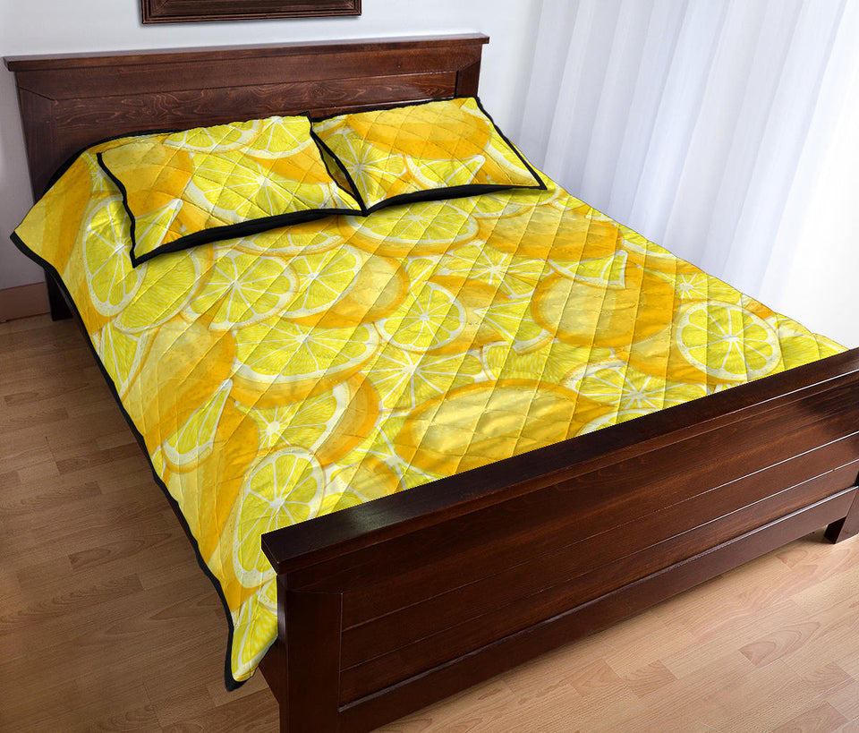 lemon pattern Quilt Bed Set
