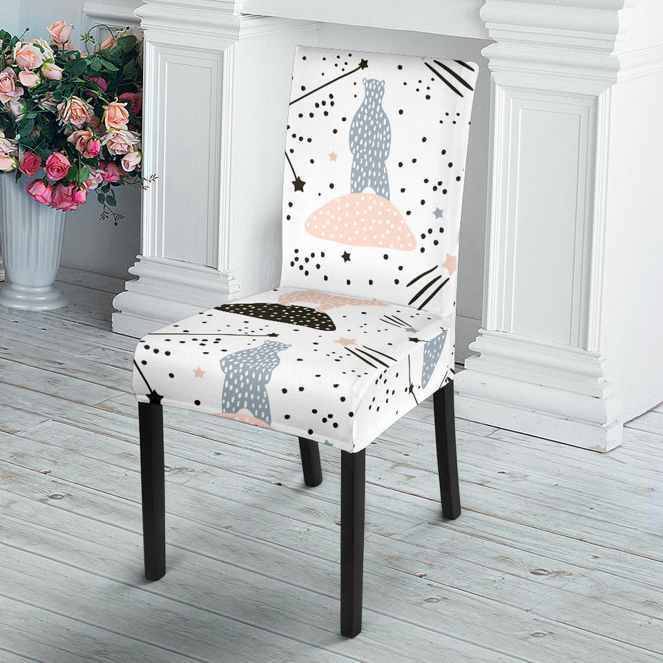 Polar Bears Star Poka Dot Pattern Dining Chair Slipcover