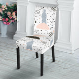 Polar Bears Star Poka Dot Pattern Dining Chair Slipcover