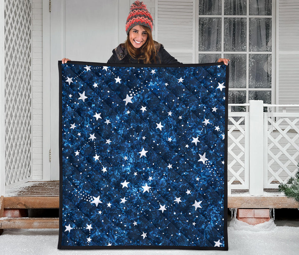 Night Sky Star Pattern Premium Quilt