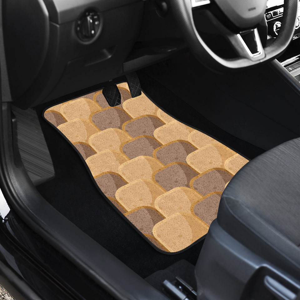 Bread Toast Pattern Print Design 04 Front Car Mats