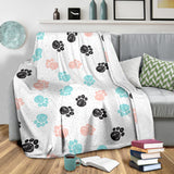 Dog Paws Pattern Print Design 04 Premium Blanket
