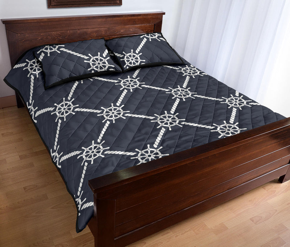 nautical steering wheel rope pattern Quilt Bed Set