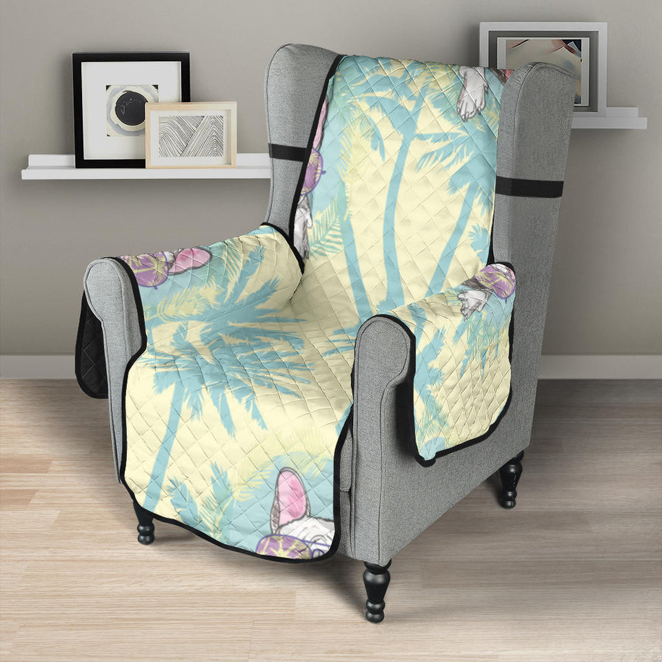 French bulldog hawaii blackground Chair Cover Protector