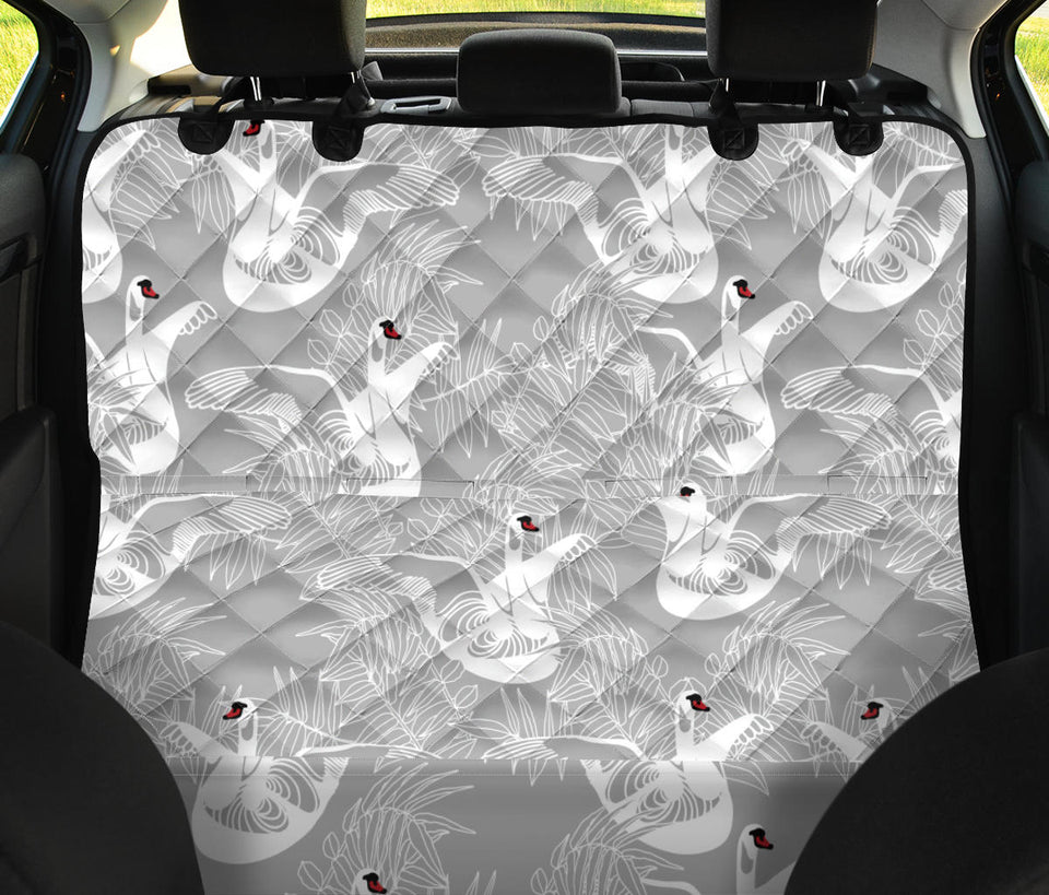 White Swan Gray Background Dog Car Seat Covers