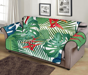 heliconia palm and monstera  leaves pattern Sofa Cover Protector