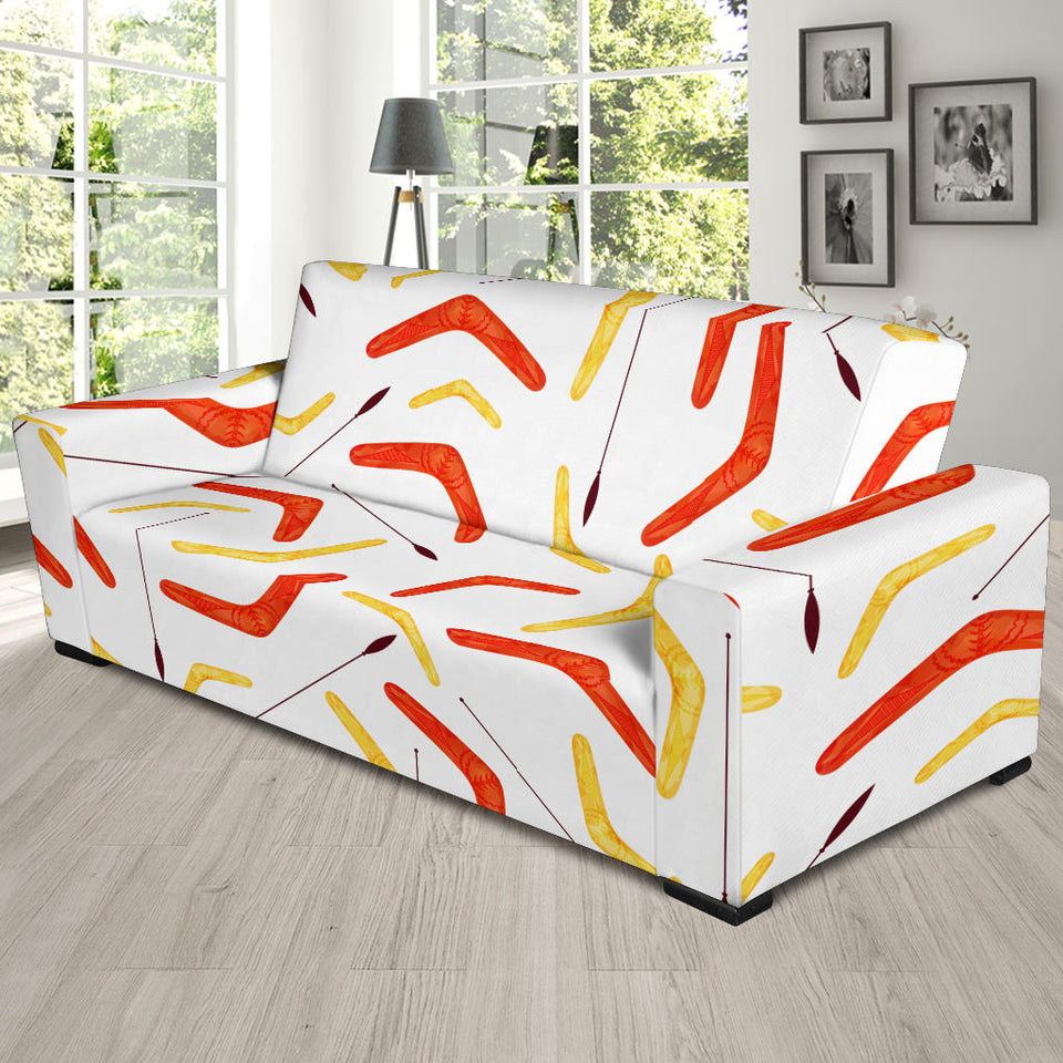 Waterclor Boomerang Australian Aboriginal Ornament Sofa Slipcover