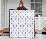 Greyhound Pattern Print Design 05 Premium Quilt