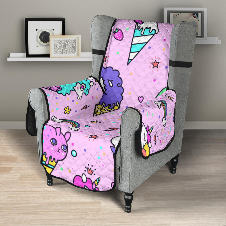 Cute ice cream cone animal pattern Chair Cover Protector