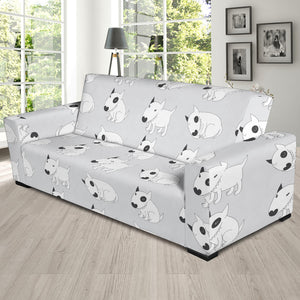 Bull Terrier Pattern Print Design 01 Sofa Slipcover